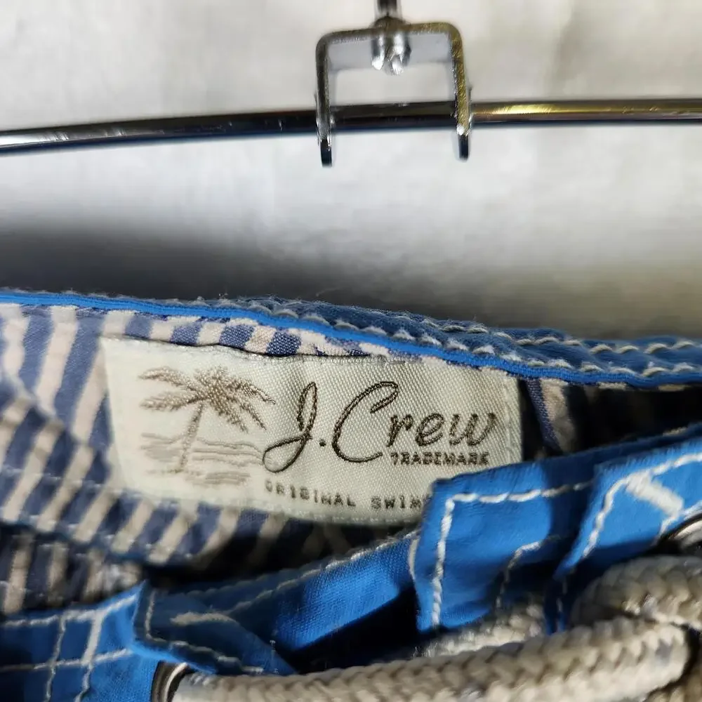 J Crew Blue Nylon Board Shorts Size 36‎ Swim Trunks